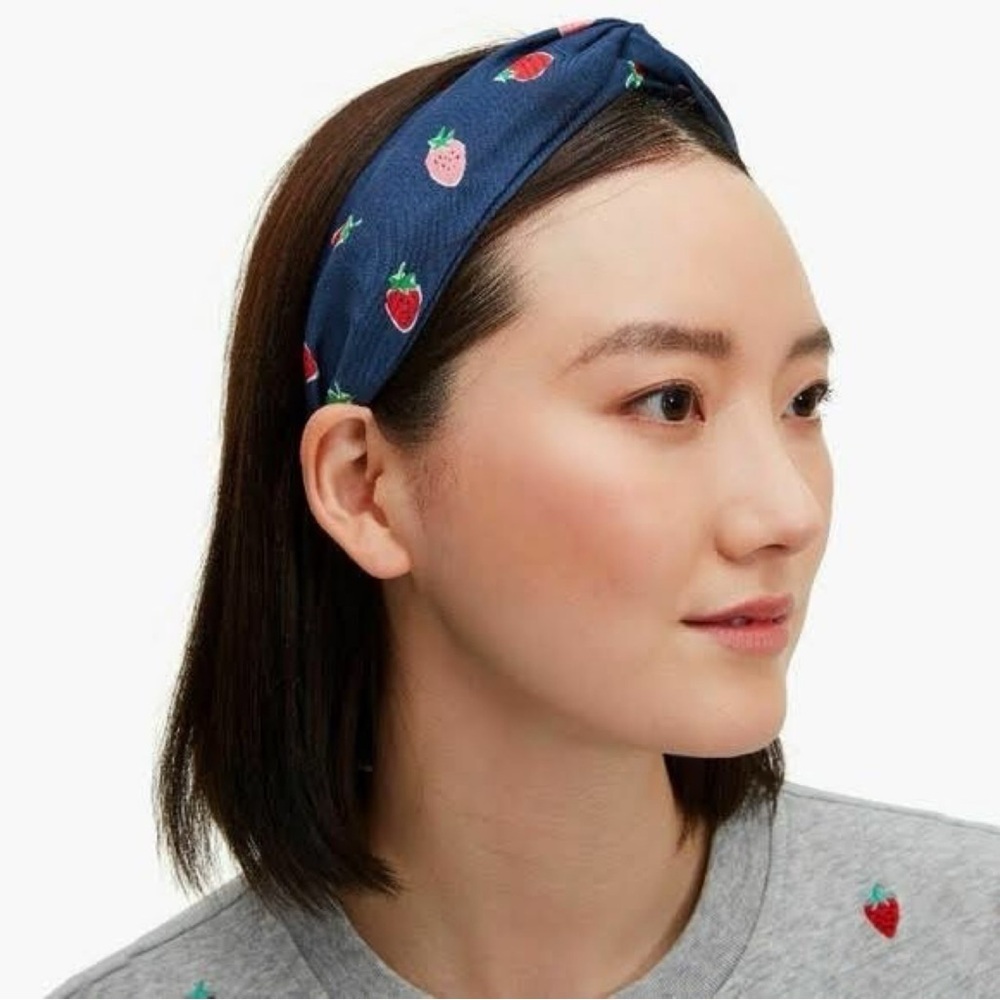 Kate Spade Navy Strawberry Print Headband